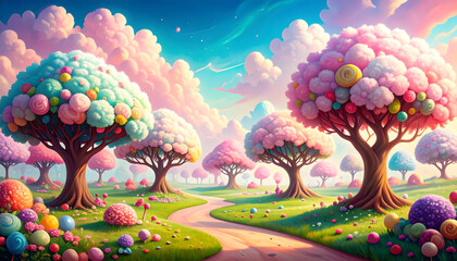 Whimsical Candy Landscape