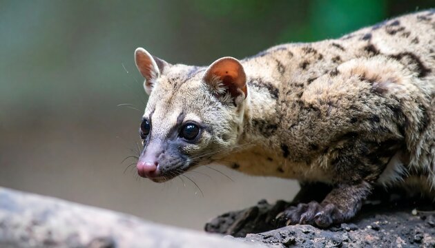 Spotted genet on tree