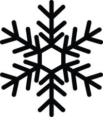 snowflake with six fold symmetry and branching arms silhouette