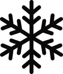snowflake with six fold symmetry and branching arms silhouette