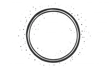 Grunge textured round frame, creating decorative circle border with rough brush ink effect on transparent background