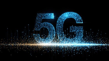 5G or 6G dot line mobile technology. Wireless data network and connection technology concept. high-speed, futuristic background. vector design.