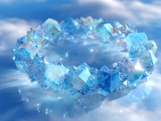 Obraz premium blue ice cubes