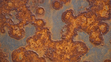 oxidized. Close-up of oxidized steel surface with intricate rust patterns, showcasing metallic weathering details under directional light. safety posters.