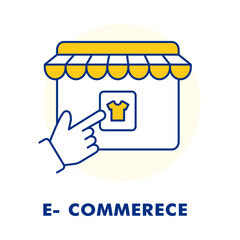  E-Commerce Store Icon - Online Shopping - Retail Business - Digital Marketplace Outline Vector