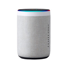 Wireless smart speaker with modern design.