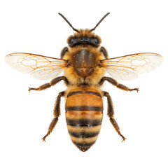 Honey bee insect isolated on transparent background