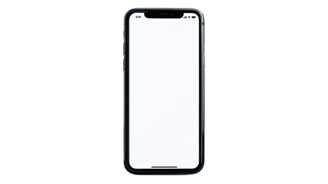 Modern smartphone with blank screen for design.
