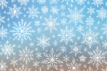 Blue Winter Snowflake Pattern Background &ndash; Frosty Seamless Christmas Texture for Digital Design