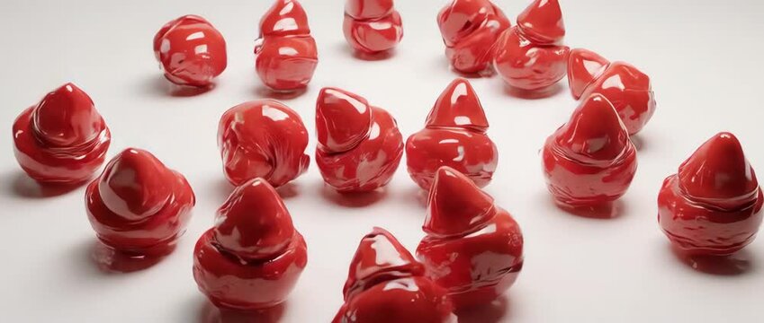 A fun and satisfying 3D animation of bouncing clown noses. This seamless loop is perfect for circus themes, comedy events, and April Fool's Day celebrations.