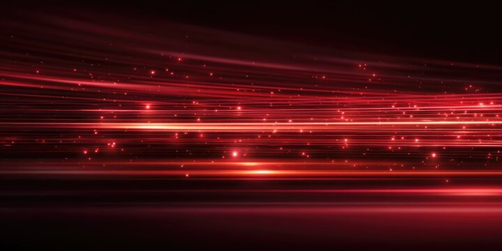 Abstract red streaks and glowing particles