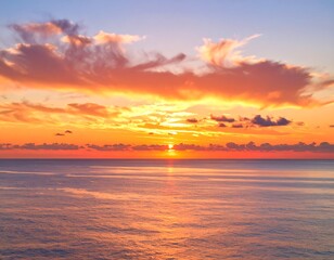 Obraz premium Vivid ocean sunset