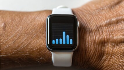 Smartwatch displaying data on a person's wrist, highlighting technology and health tracking features.