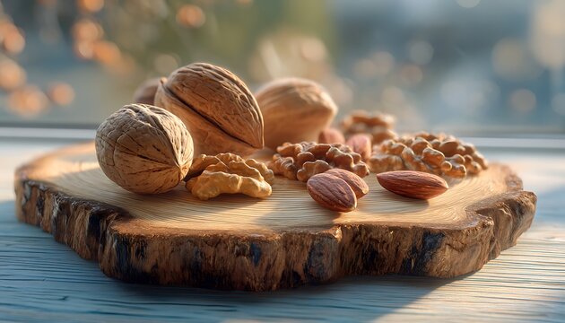 hazelnuts in a glass jar - Powered by Adobe