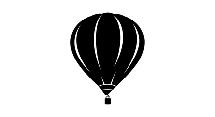 Obraz premium Whimsical and organic silhouette of a classic hot air balloon soaring calmly and peacefully in the sky