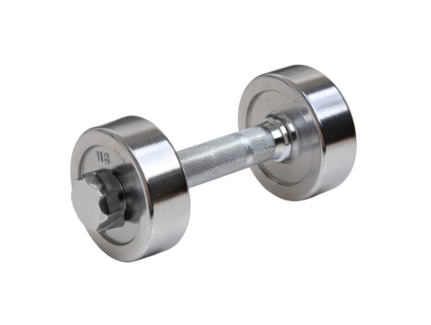 Shiny dumbbell for fitness and weight training.
