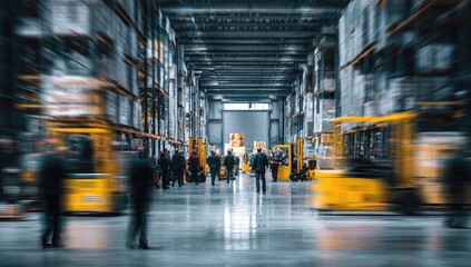 Warehouse interior, motion blur