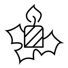 Christmas candles outline icon
