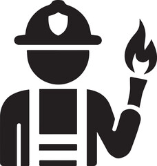fireman silhouette vector