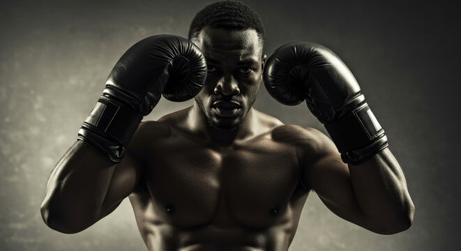 Focused Athlete Preparing for Powerful Punch During Match