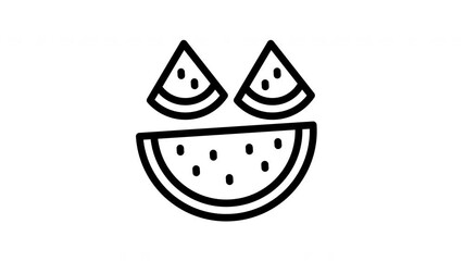 watermelon minimalist stroke animation - Powered by Adobe