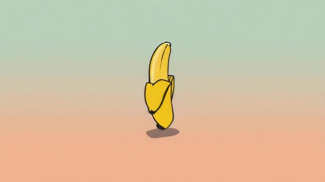 A clean and simple 2D looping animation of a slipping banana peel. The ultimate symbol of a classic gag, perfect for comedy and April Fool's Day projects.