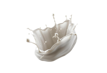 3D render of realistic milk tea splash with detailed texture.