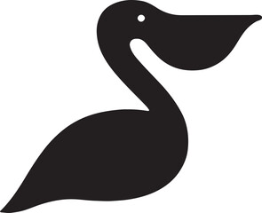 Modern minimal pelican silhouette design representing elegance, nature, freedom, and simplicity.