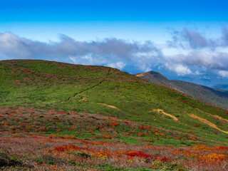 紅葉の栗駒山（天狗岩）