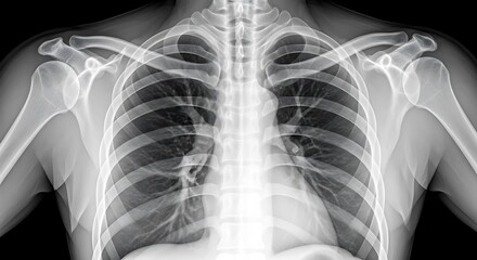 Chest X-ray - Medical Imaging of Lungs and Ribs.