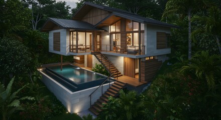 Luxury Villa with Pool in Tropical Setting