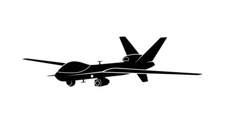 Silhouette of a Military Drone in Flight.