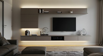Modern Living Room Interior Design with Entertainment Unit