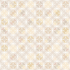 Seamless white, yellow, beige geometric pattern.