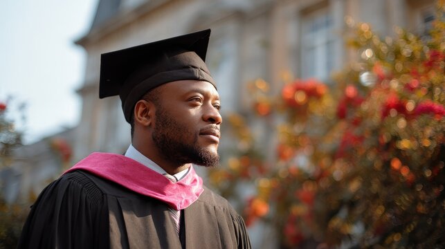 Doctorate holder in black robe with bachelor s degree