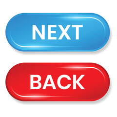 Glossy Modern Forward and Backward Navigation Button for Web Application
