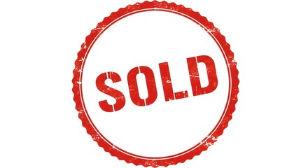 Red Stamp with Sold Text A Classic Symbol for Transactions and Commerce