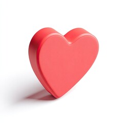 A vibrant red heart shape on a white background