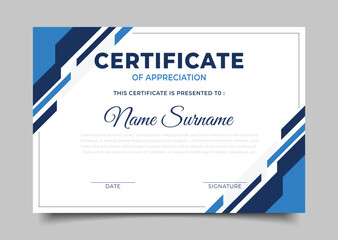 Business geometric Certificate of appreciation template design decoration