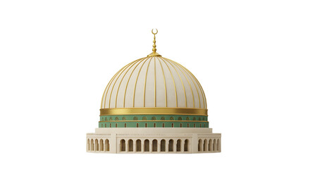 Fototapeta premium Dome of the Rock building illustration isolated PNG with Transparent Background
