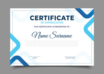 modern Business Certificate of appreciation template geometric triangle design