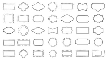 Collection of decorative frames and borders with unique designs.