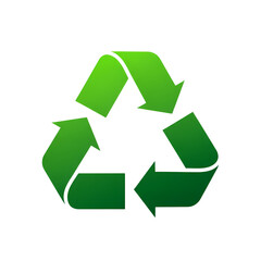 Green Recycling Symbol on transparent background