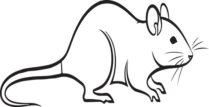 Rat Line Icon &ndash; Minimal Outline Animal Vector