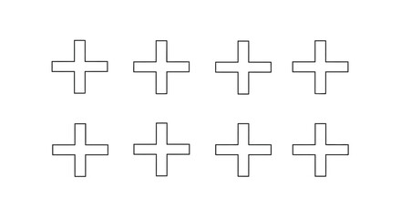 Obraz premium Eight hand drawn cross symbols arranged in two rows