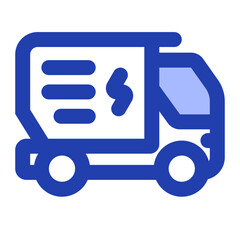 electric truck blue icon