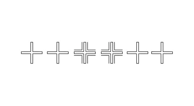 Abstract line art of repeating plus signs in a row