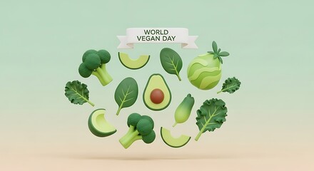 World vegan day celebration with fresh vegetables