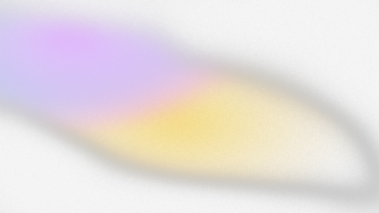 A vibrant, abstract streak of purple, yellow, and white light glows against a transparent background