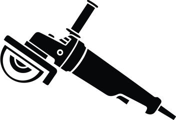 Angle Grinder Silhouette Icon Power Tool Vector for Cutting, Grinding and Polishing